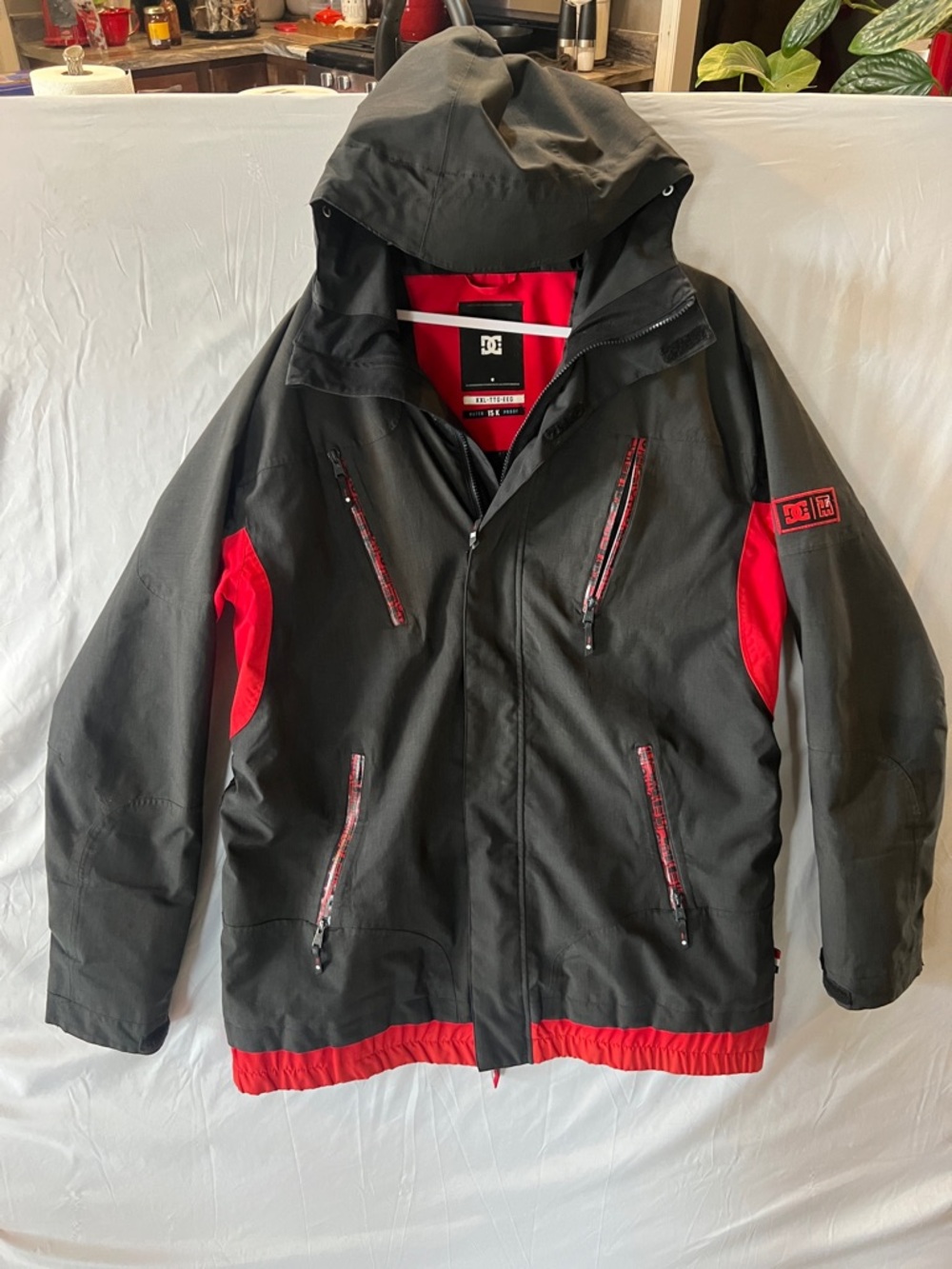 DC Men's Black and Red Ski Snowboard Jacket